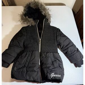 Guess Girls Puffer Jacket Coat Black Kids Size Small (4). Very Cute!